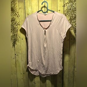 Pink t shirt half zip